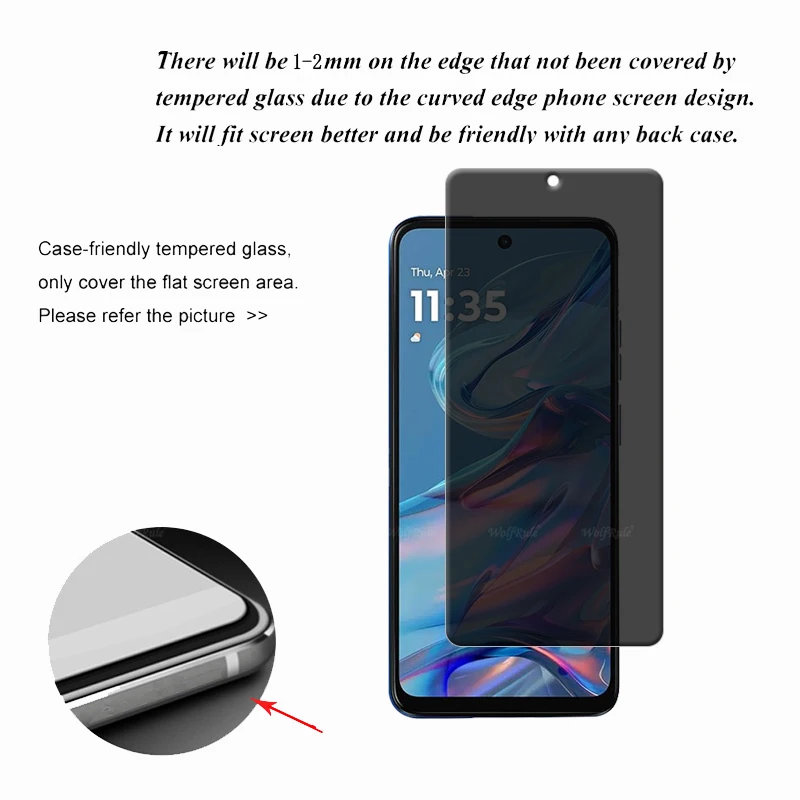 1/2/3/4Pcs For Moto G45 Glass Motorola Moto G45 Tempered Glass HD Protective Privacy Anti-Spy 9H Glue Screen Protector Moto G45