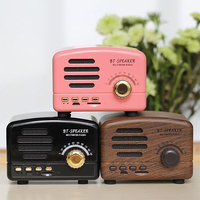 BT01 Retro Bluetooth5.0 Speaker Wooden Old Fashioned Classic Style Strong Bass Enhancement Loud Volume Sound Box With FM Radio