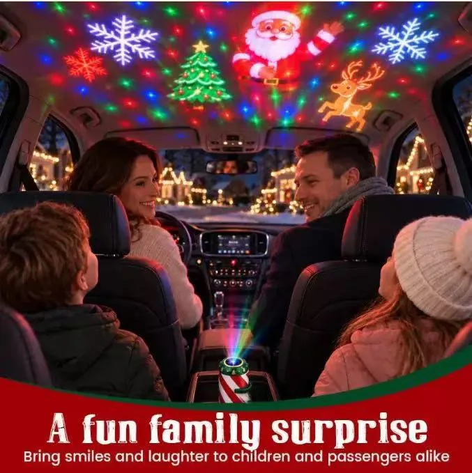 2027 Christmas Car 5D Projector Light，Christmas Car Projection Lights for Christmas Atmosphere Festival Decoration