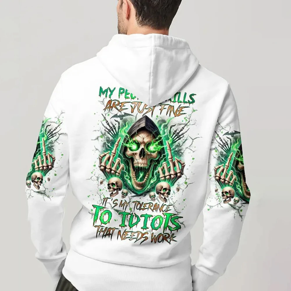 

Mens Hoodie Skull 3D Printed Graphic Hoodies Autumn Casual Trend Personalized Unisex Sports Pullover Hoodie Men's Clothing 2024