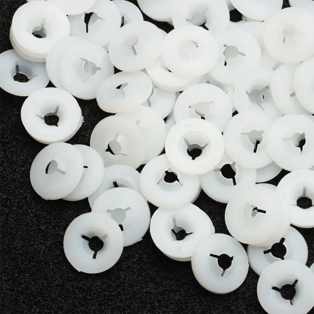 100Pcs/Bag White Round Gaskets Washers Plastic Safety Eyes Doll Nose Washers Doll Animal Toys DIY Craft Accessories 8 Sizes