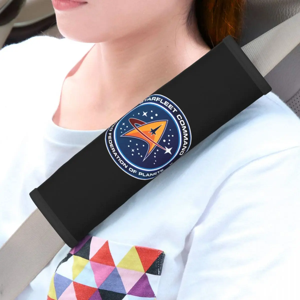 Custom Star Treks Seat Belt Cover Pad 2 PCS Science Fiction TV Series Auto Seatbelt Shoulder Strap Cover