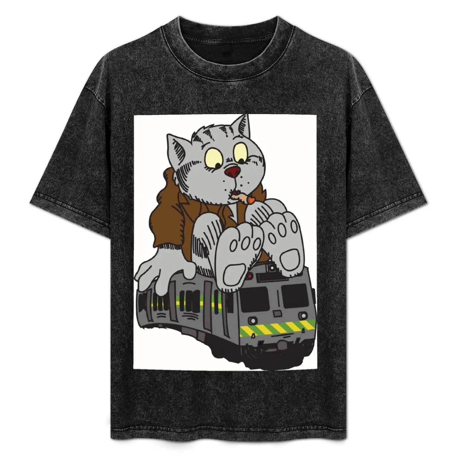 Fritz the Cat Train T-Shirt essential t shirt heavyweights cute clothes boys animal print mens clothing