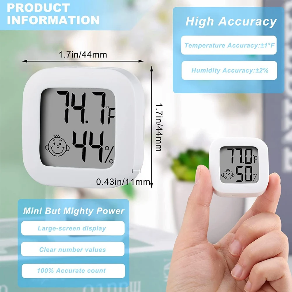 6 Pieces Humidity Gauge Humidity Sensor Indoor Thermometer Hight Accurate Temperature and Humidity Monitor Fahrenheit