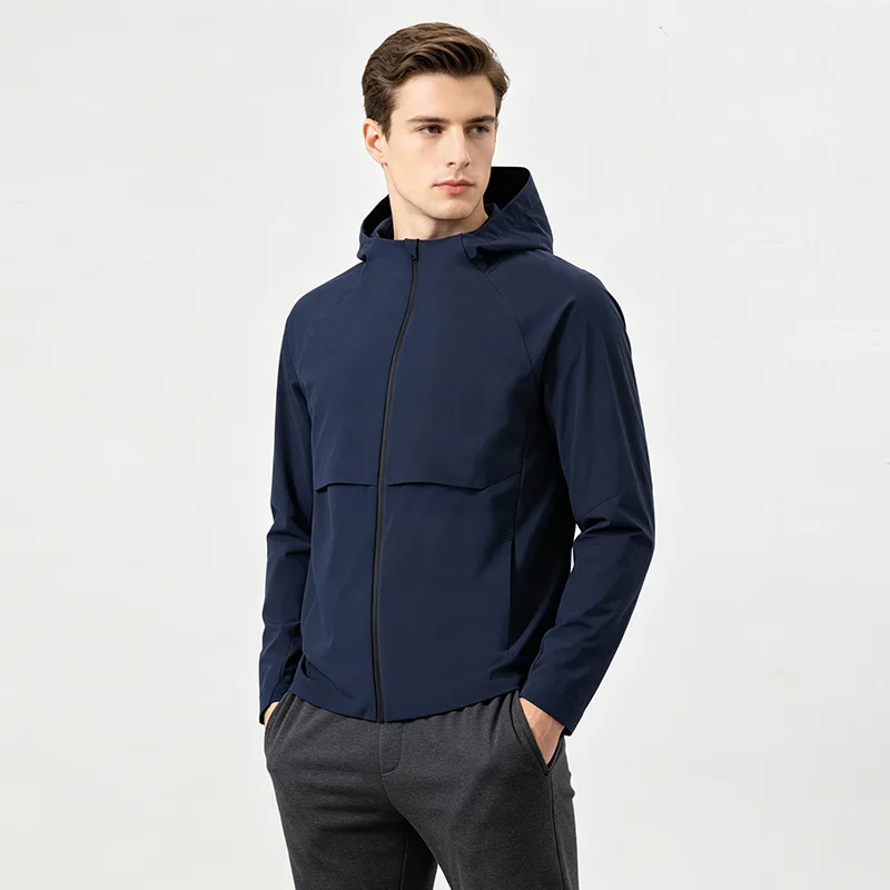 ACOMOSON Autumn Winter Men Sports Running Jacket Outdoor Activitive Travel Holiday Waterproof Windproof Casual Hooded Jacket