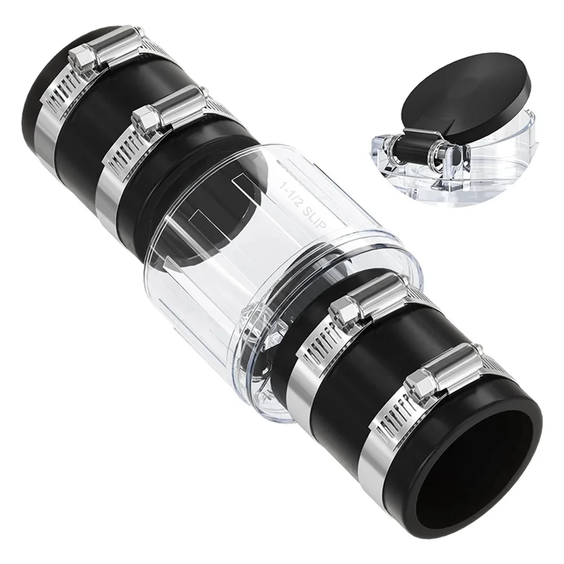 2Pcs 1-1/2Inch Check Valve, Quiet Sump Pump Check Valve Replacement With Spring-Loaded Flapper,For 1 1/2 Inch Pipe-B91B