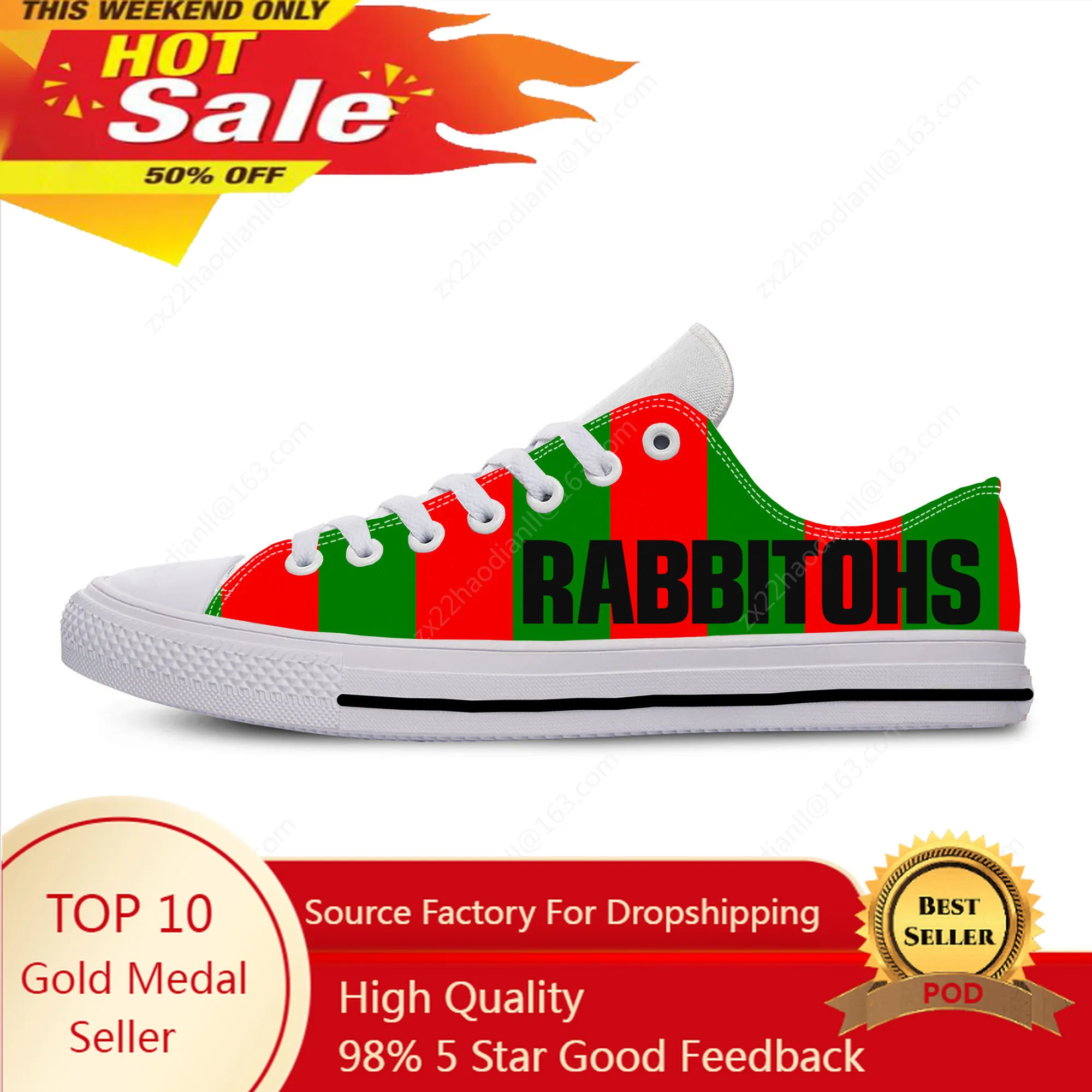 

South Sydney Rabbitohs Low Top Sneakers Mens Womens Teenager Casual Shoes Canvas Shoes 3D Print Breathable Lightweight shoe