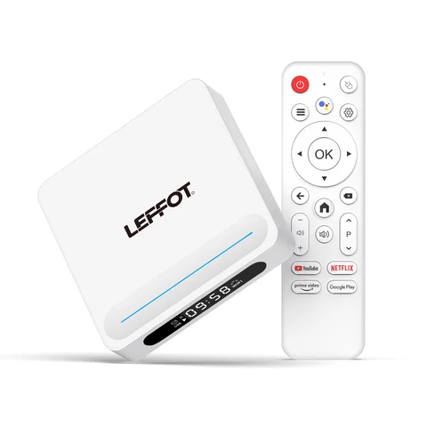 LEFFOT H618Plus 안드로이드14 스마트 TV 박스 WiFi6 BT5.4 100M 이더넷 8K@60fps 구글 음성 비서 지원 AI 셋톱 박스