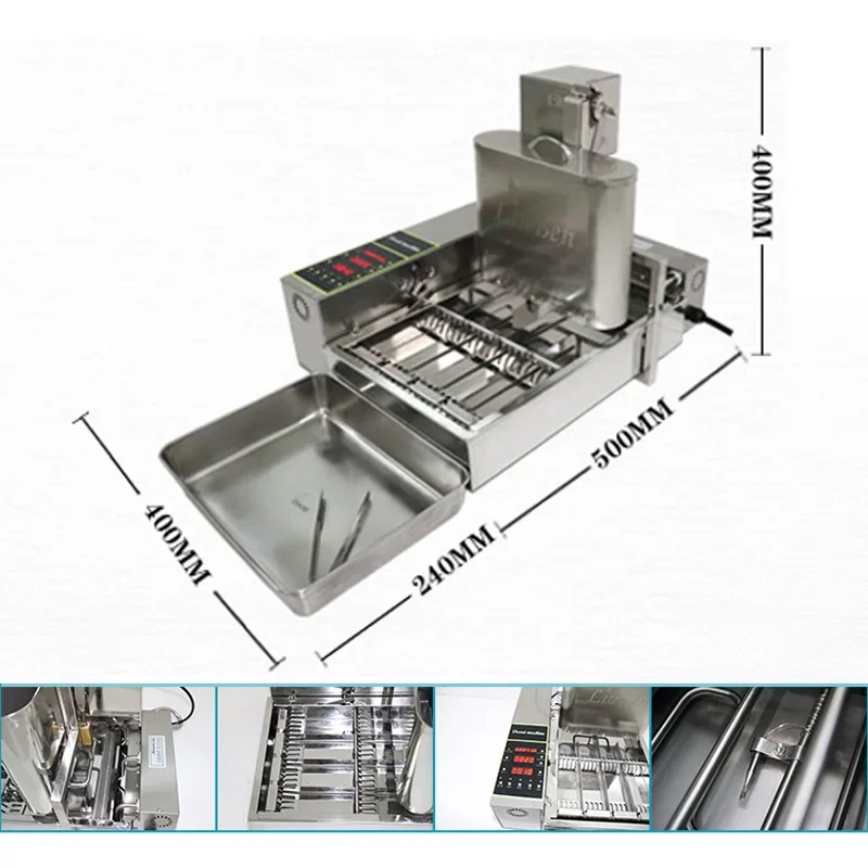 &For 4-Row Automatic Donut Maker, Digitally Controlled Electric-Heated Fryer, 304 Stainless Steel 5-Level Thickness Adjustment - view 5