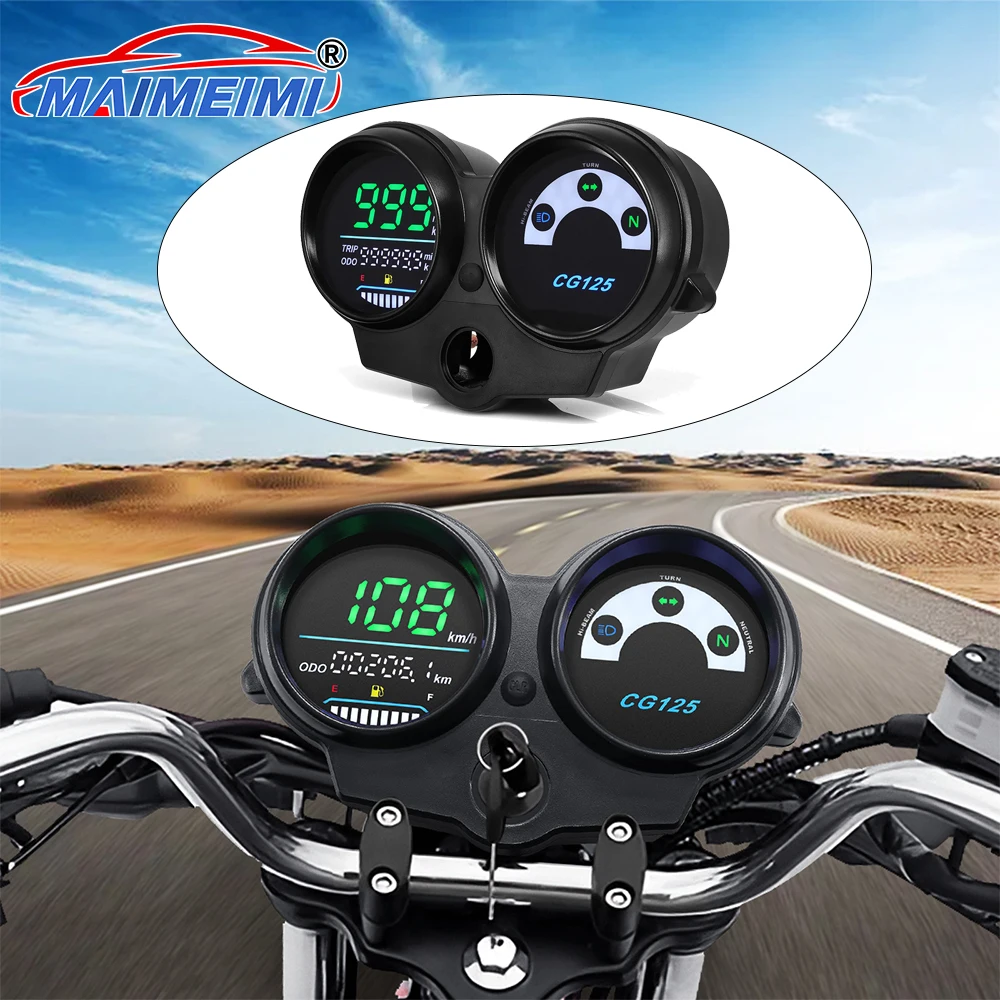 ホンダcg125（2000～2008年式）、ファン125、タイタン125（2013年式）用-ダッシュボード-オートバイ-デジタルパネル-led-モトスピードメーター