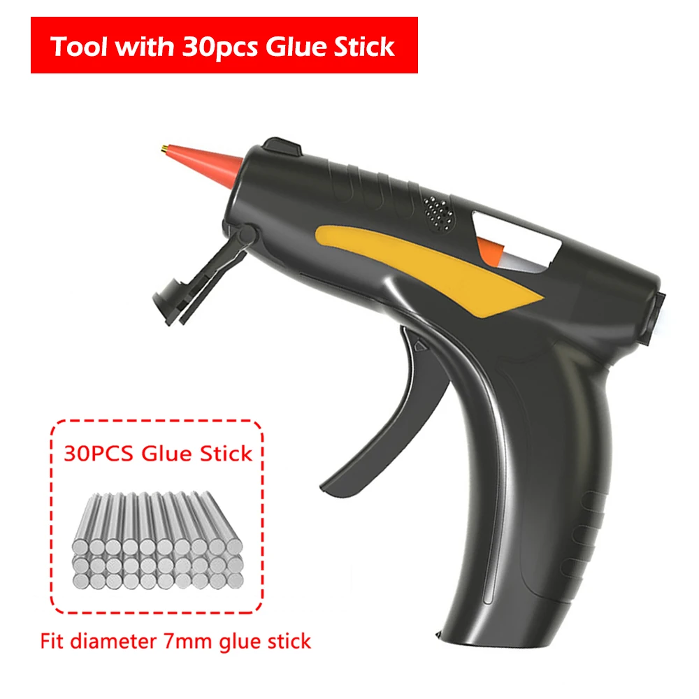 

USB Charging Lithium Hot Melt Glue Gun Heat Temperature Gun Welding Hot Air Gun with 30pcs Glue Stick for DIY Craft Repairing