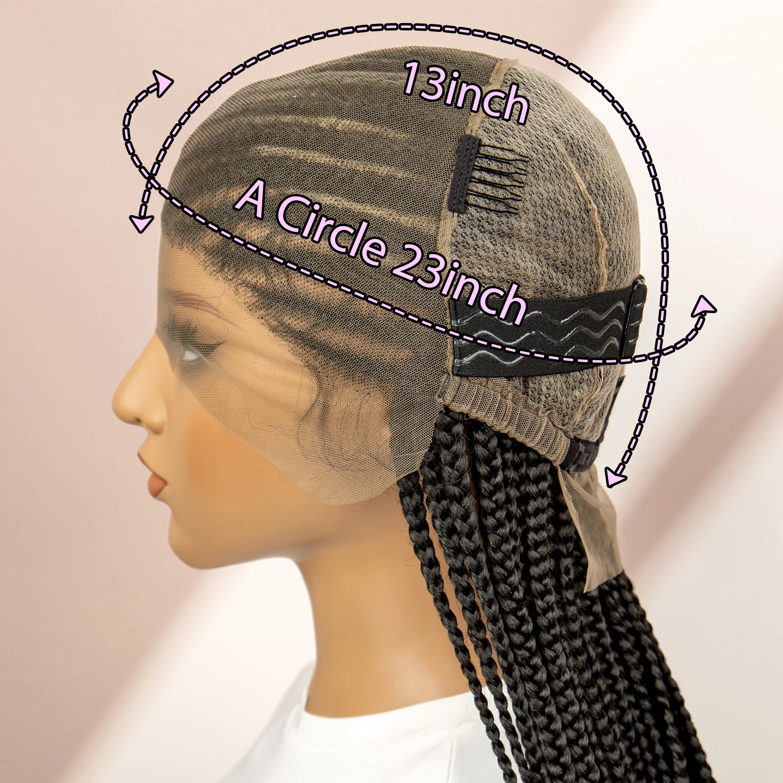 Full Lace Cornrow Box trançado perucas para mulheres negras, cabelo sintético do bebê