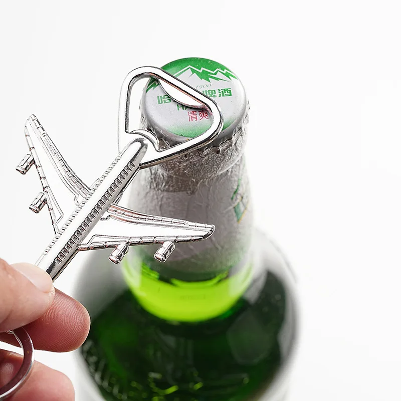 1–10 Stück Flugzeug-Flaschenöffner, Schlüsselanhänger, kreativer Metall-Schlüsselanhänger, Zubehör, ideales Geschenk für Reisen, Liebhaber, funktionell