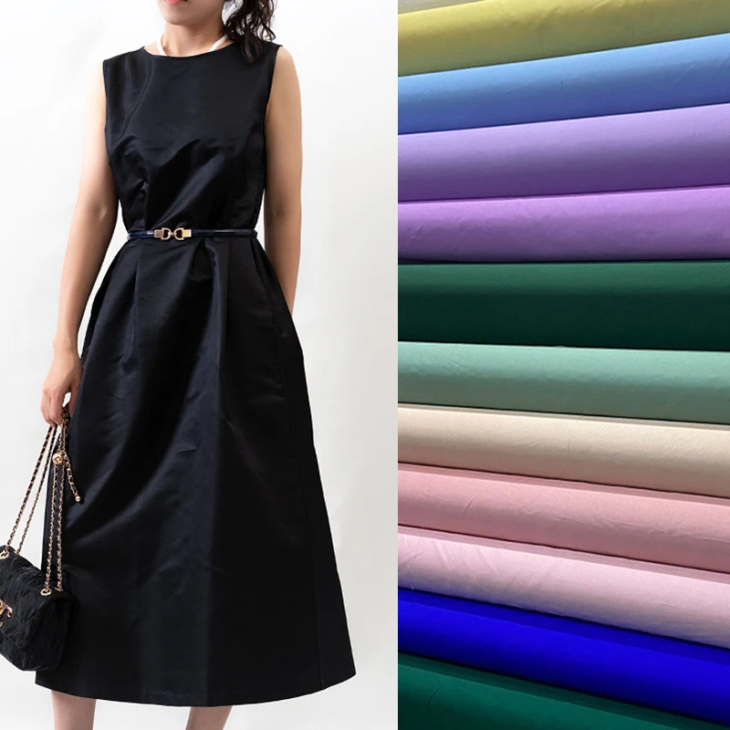 Tela de Seda Dupion de Color Sólido de 44 Colores y 140 cm de Ancho, 19 mm, para Coser Vestidos y Chaquetas, C018-1