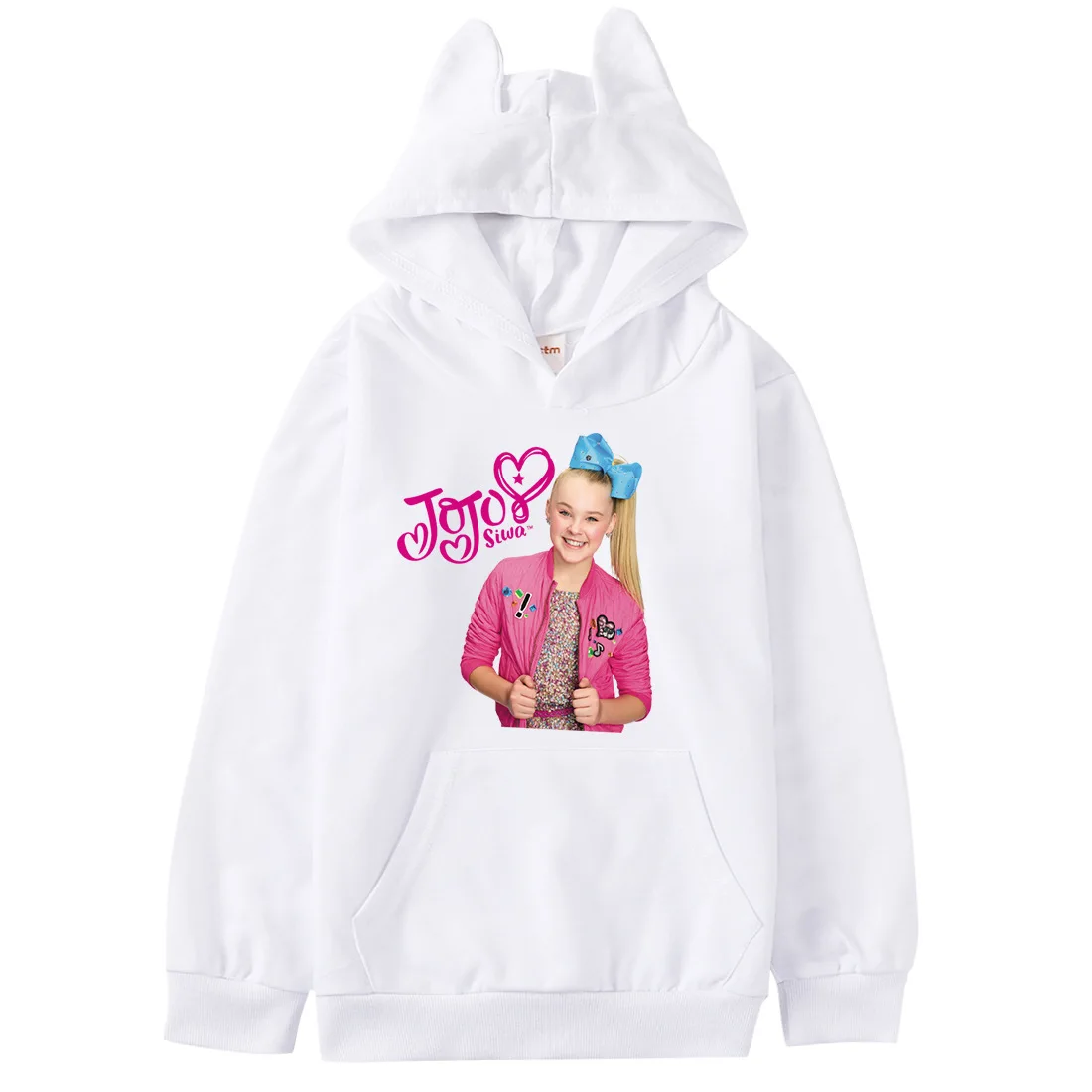 3D JOJO Siwa Jumper Kids Casual Hoodies Baby Girls Cat Ears Sweatshirt Toddler Boys Anime Cosplay Long Sleeve Clothes