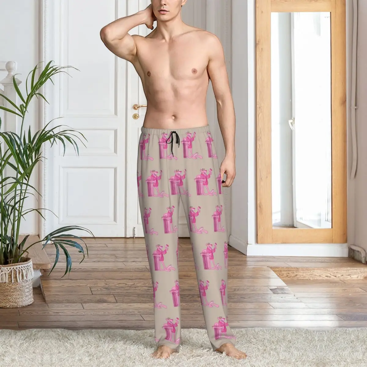 Pantalones de pijama con pantalón P personalizados, ropa de dormir con dibujos animados para hombre, pantalones para dormir elásticos con bolsillos