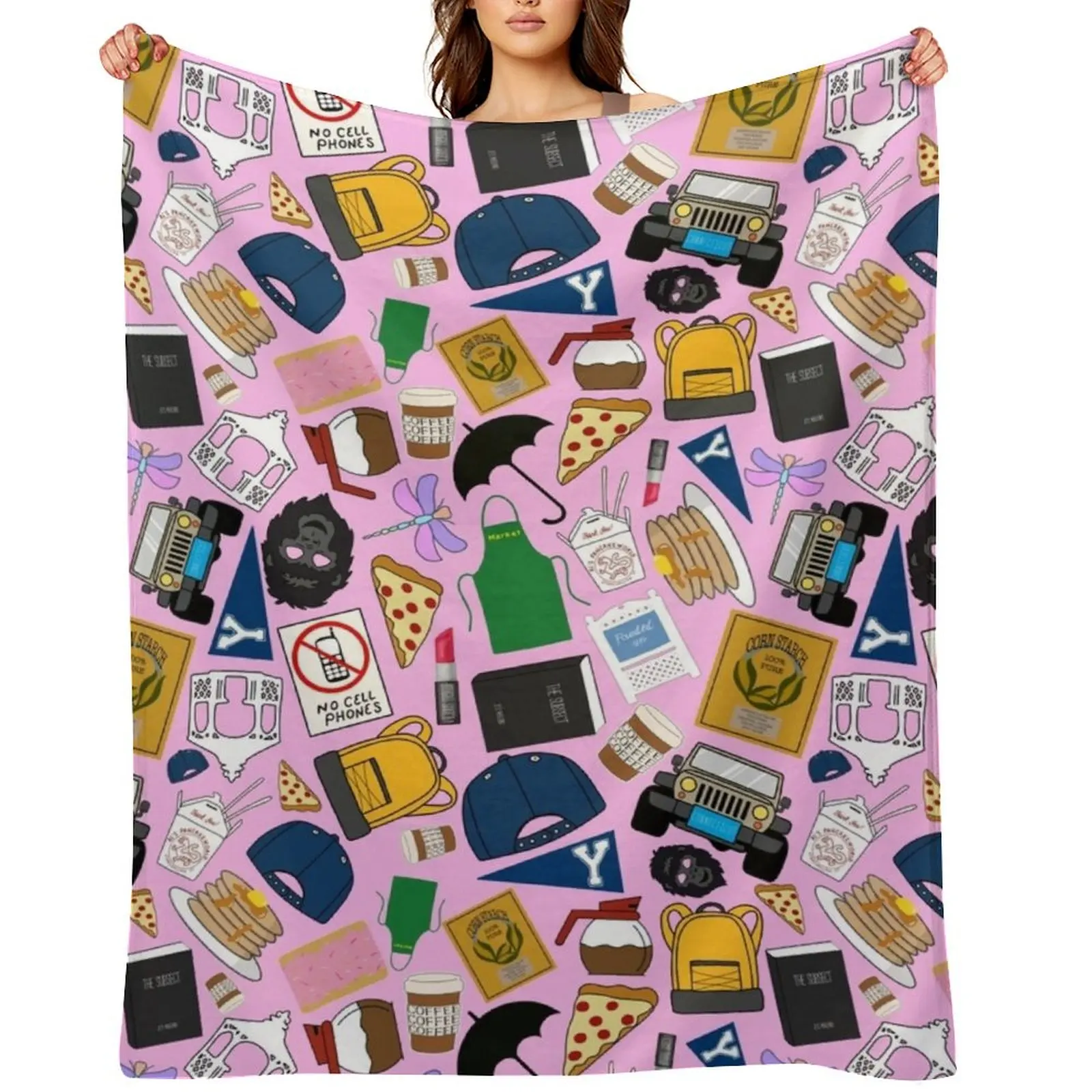 

Ultimate Fan Pattern Icons All Over Print Pink Pack Throw Blanket Large blankets and throws for winter Luxury St Blankets