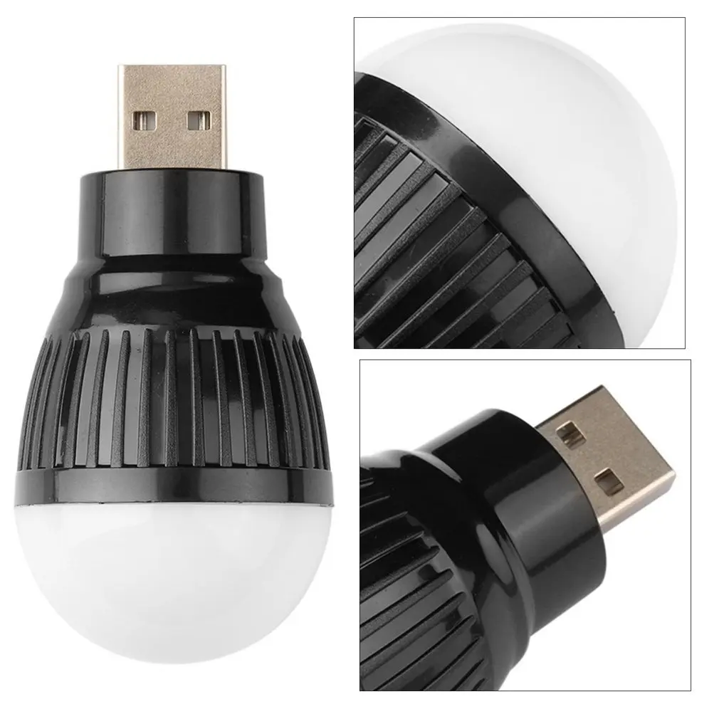 휴대용 다기능 미니 LED 소형 USB 전구, 야외 비상 조명, 에너지 절약 하이라이트 램프, 3W
