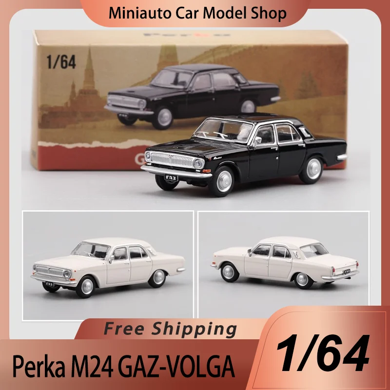 Nuevo en Stock Perka 1:64 antigua Unión Soviética Volga M24 Gaz-Volga coche simulación aleación Micro modelo de coche fundido a presión regalos juguetes para niños