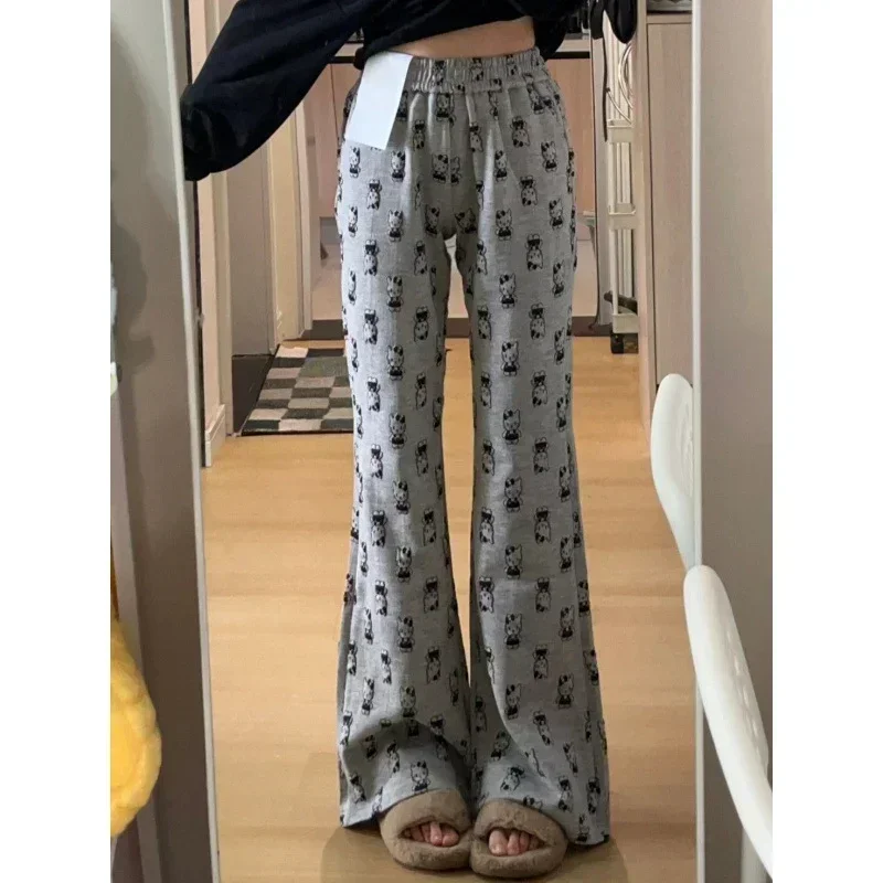 Sanrio Hello Kitty Autumn Cotton Wide Leg Pants Casual Pajama Pants Women\'s Pajamas Silk Pajamas Women\'s Loungewear Trousers