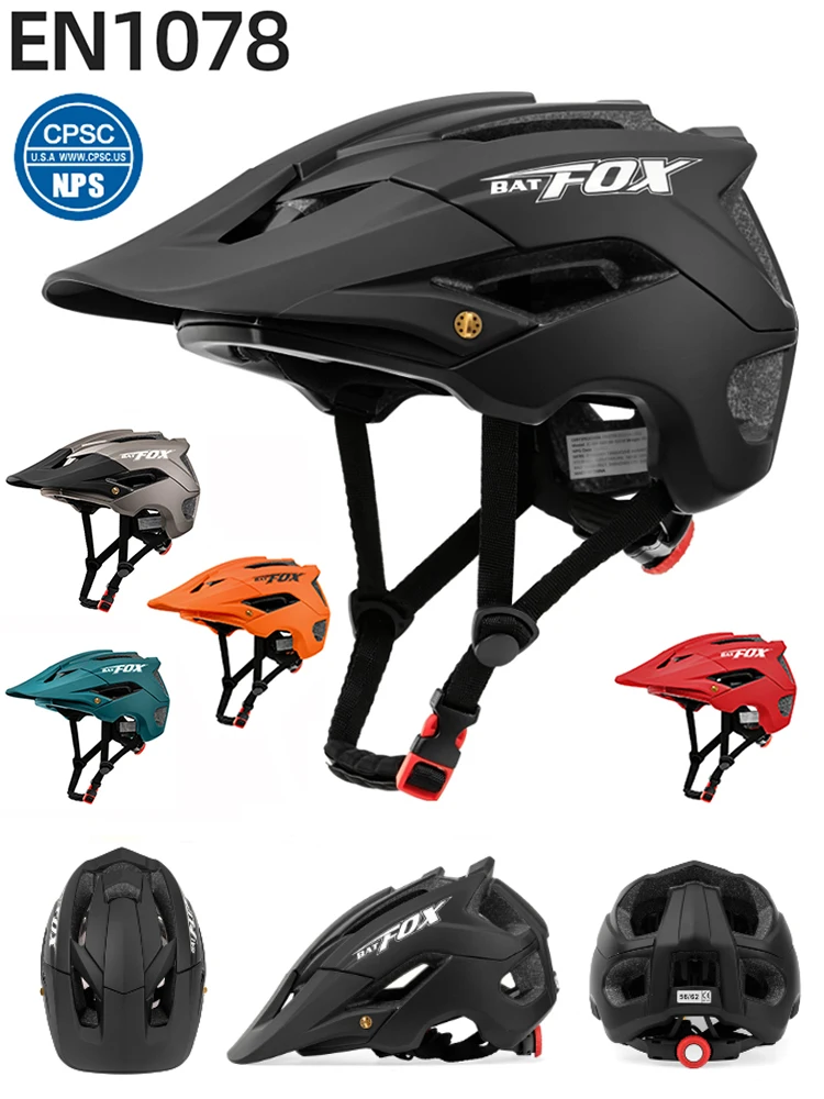 AliExpress BATFOX Cycling Helmet Women Men Bicycle Helmet MTB Bike Mountain Road Cycling Safety Outdoor Sports Lightweight Big Visor Helmet