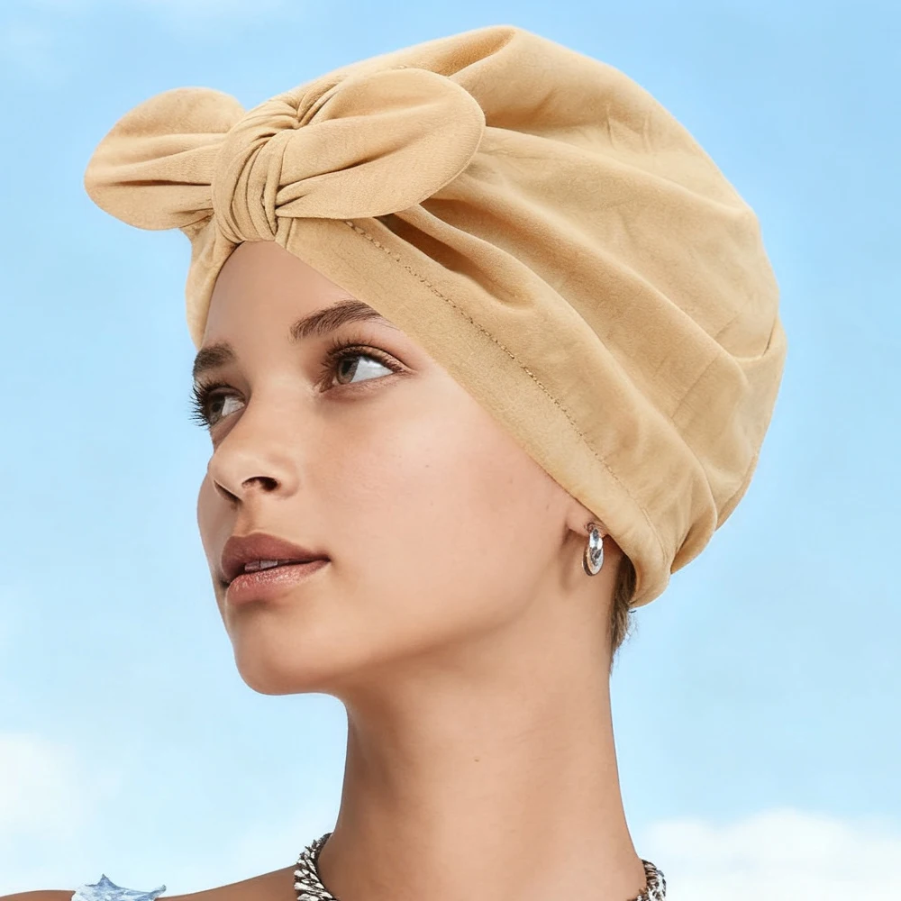 

Мусульманский хиджаб с бантом, тюрбан, индийская женская шляпа, шапочки, капот, платок от выпадения волос, химиотерапия, банданы, повязка на голову, тюрбан Mujer