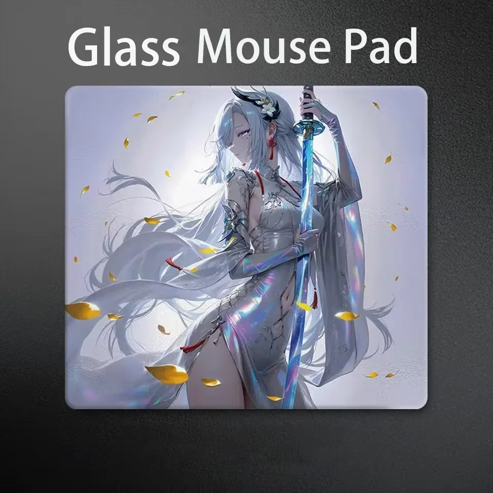 Advanced Cool Anime Girl Photovoltaic XXL Glass Mouse Pad Tempered Large Game Smooth And Smooth Office South Keyboard Decoration