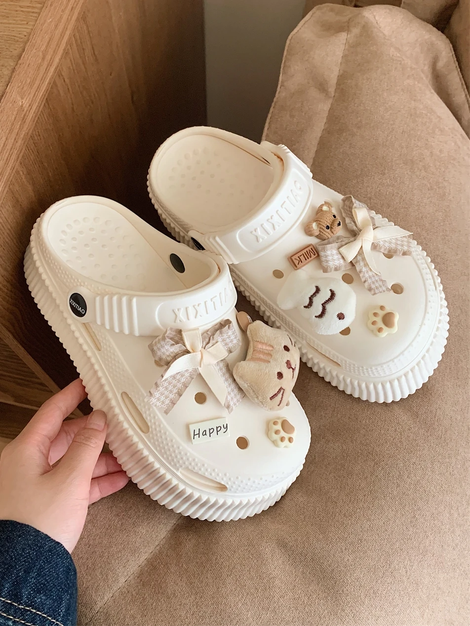 Women Garden Shoes Cool Slippers For Women's Summer Outwear Beach Slippers Fashion Internet DIY Hole Sandals Shoes
