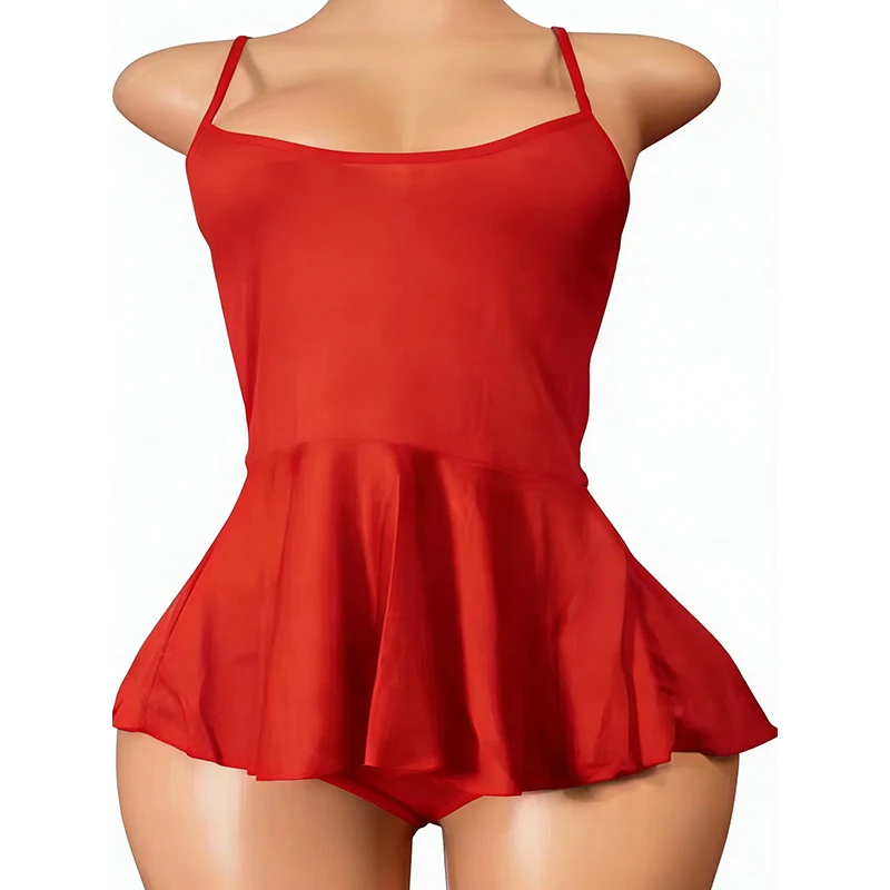 Womens Cool Nightgown Sexy Nightdress Plus Size Lingerie Nightwear Robe Gown Imitation Ice Silk Nightdress Solid Color Pajamas