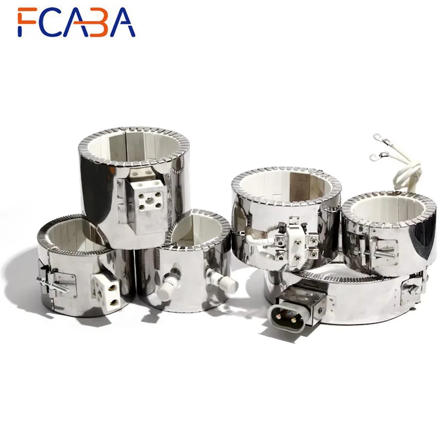 

FCABA — Индивидуальный заказ! Электрический ленточный нагреватель из нержавеющей стали с керамическим нагревательным элементом 70*50мм/70*70мм, 550Вт/600Вт