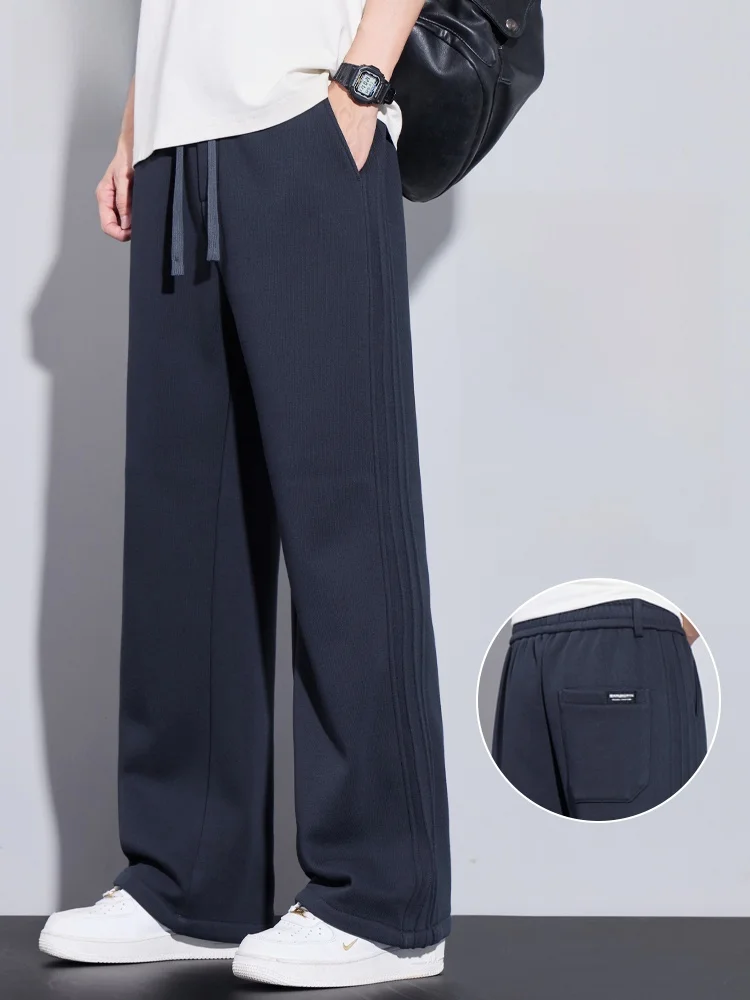 

Мужские повседневные брюки прямого кроя, новинка весны 2026, молодежные спортивные штаны свободного кроя из смесового хлопка для весны и осени, модные