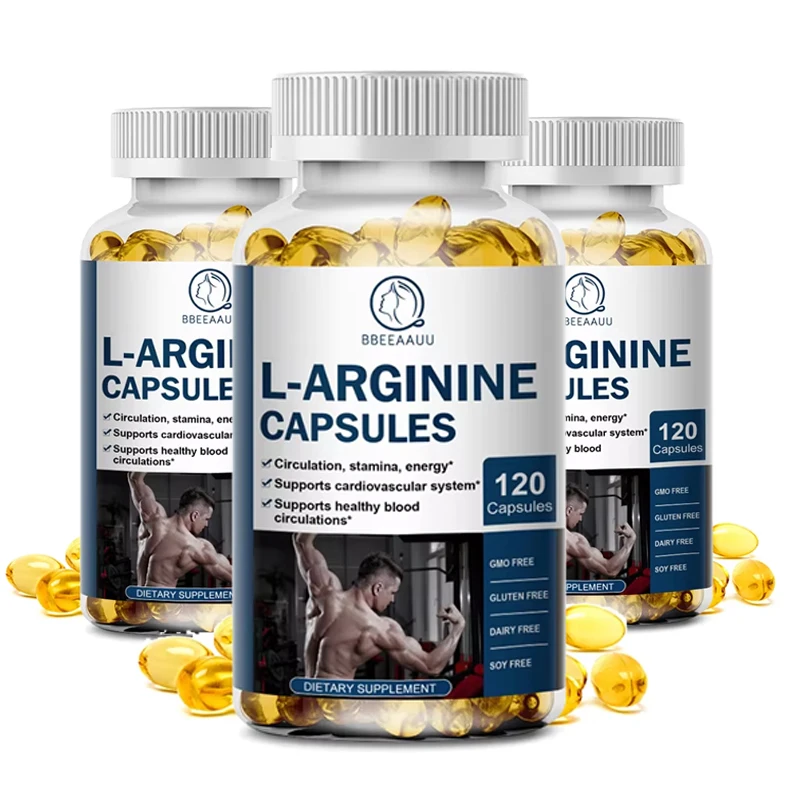 BBEEAAUU L-Arginine Capsules Nitric Oxide Supplement Enhance Male Strength Stamina & Energy for Men Long Lasting Muscle Strength