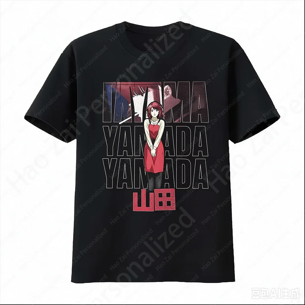 Popular Anime “Smoking Behind the Supermarket with You” Yamada 100% Cotton T-Shirt — Unisex Streetwear Top Couple's Outfit Y2K