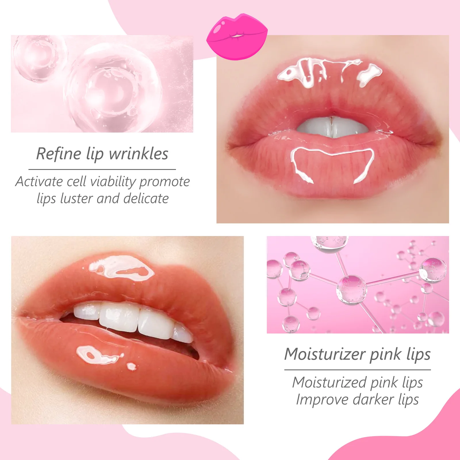 20 Stuks Bioaqua Hydraterende Collageen Lippleister Maskers Hydraterende Exfoliator Anti-Rimpel Lippen Masker Gel Pads Voller Lippen Zorg