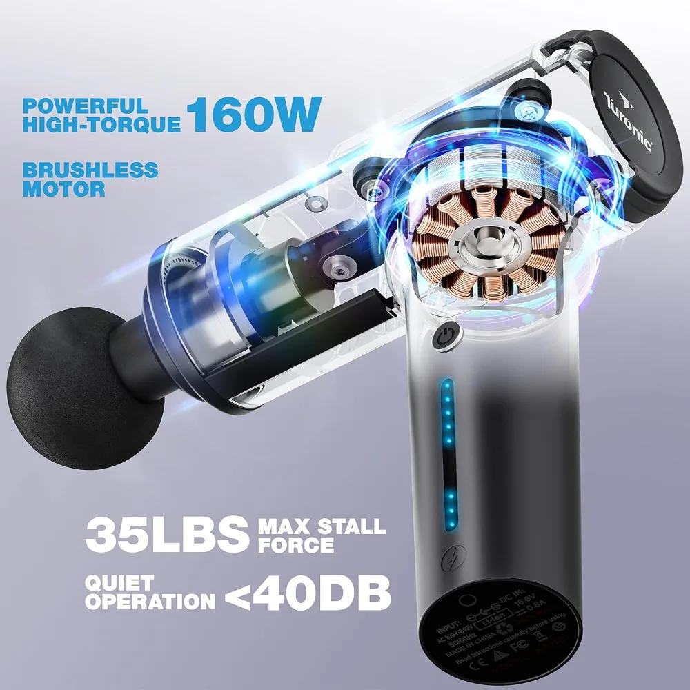 

Professional Handheld Massage - Deep Tissue Percussion Massager, 20 Speeds, 7 Heads, Quiet, Powerful