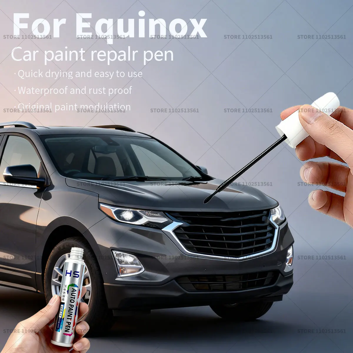 For Chevrolet Equinox Car Paint Repair Pen Touch Up Scratch Remover DIY Auto Accessories Silver White Gray G9K Black Blue G1K
