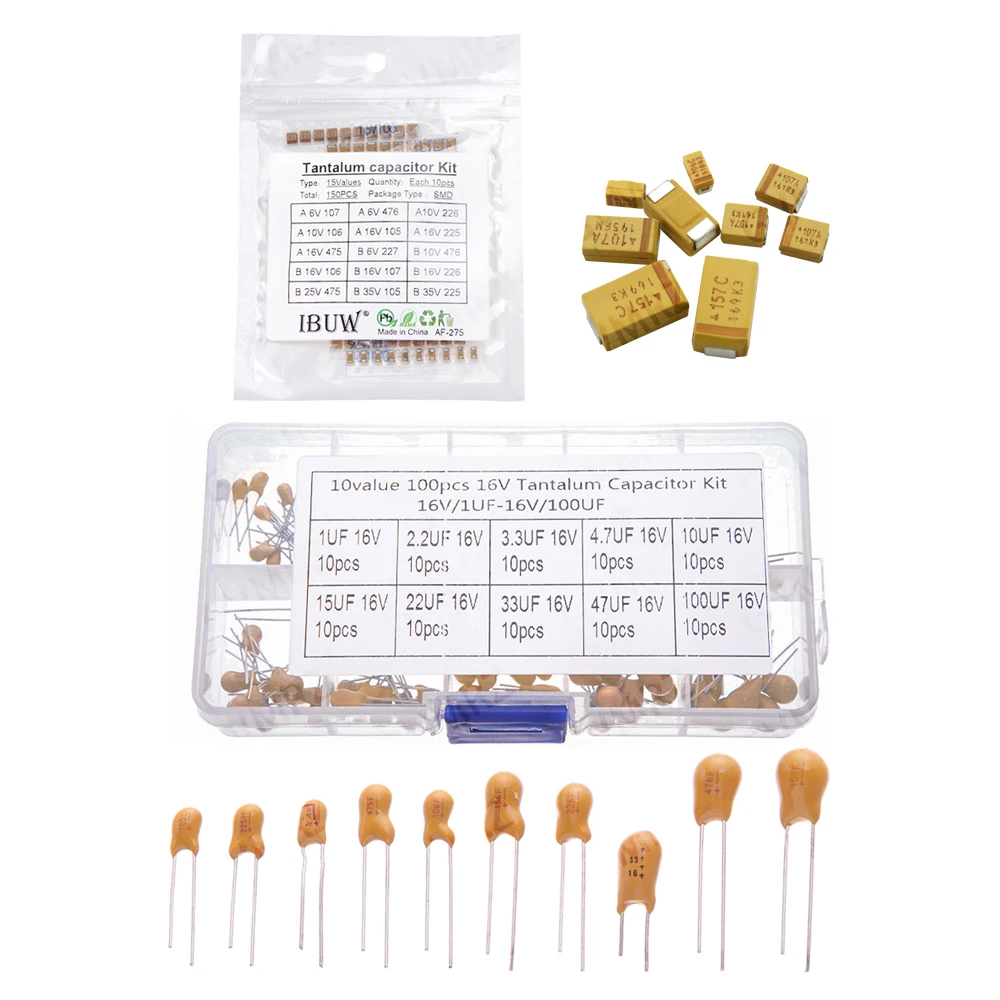 1UF 33UF Tantalum capacitor DIP SMD kit 0.1UF 1uf 2.2UF 4.7UF 10UF 22UF 33UF 47UF 100UF 220uF 330UF Component