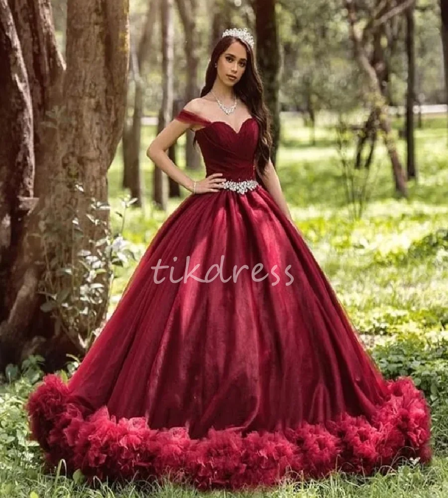 Vintage Dark Red Quinceanera Dress 2025 Vestido De 15 Xv Años Beaded Birthday Formal Dance Party Dress Sweet 16 Dress Customized