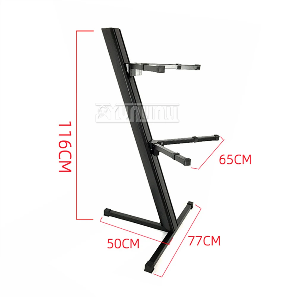 Imagem -02 - Três Camadas Teclado Piano Eletrônico Metal Bracket Altura Ajustável Display Stand Instrumento