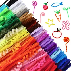 100Pcs Chenille Stems Pipe Cleaners 5MM Children Kids Plush Educational Toy Crafts Colorful Pipe Cleaner Toys Handmade DIY Craft