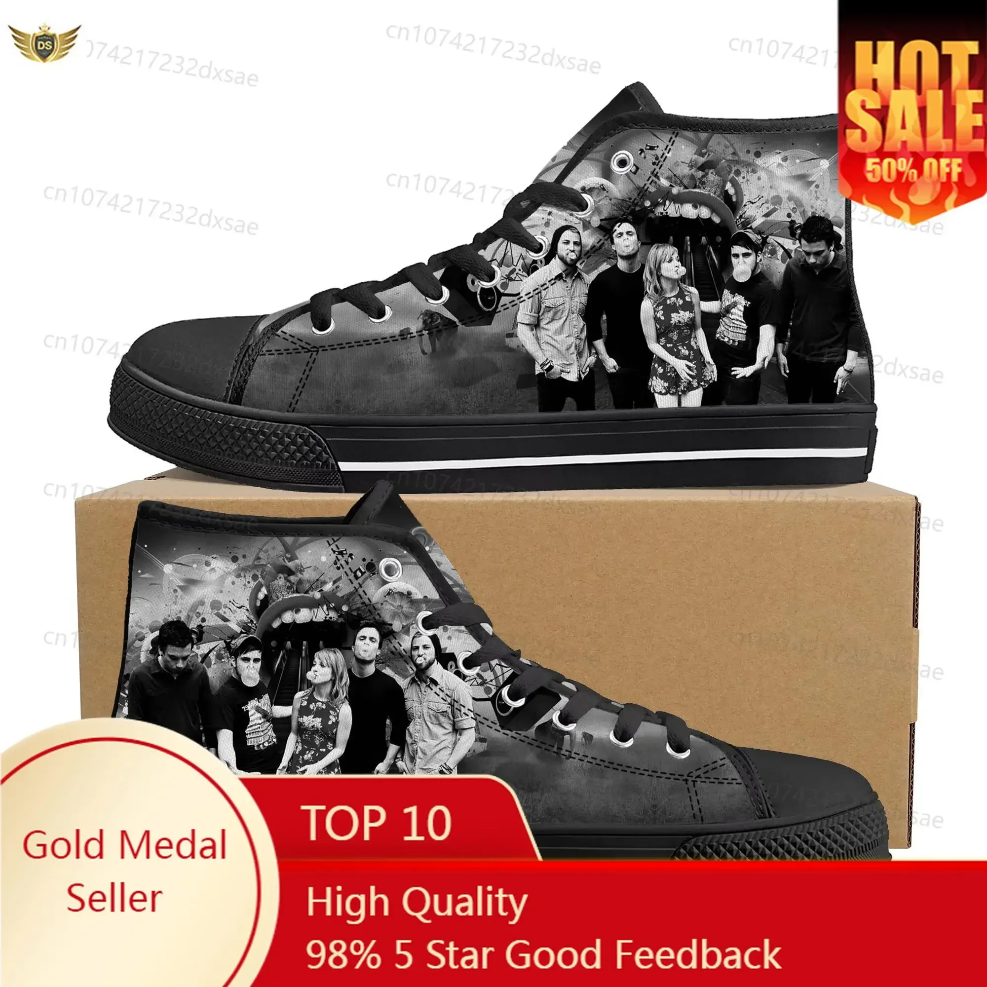 Paramore Rock Band Pop Baskets en toile pour hommes et femmes, Chaussures de couple décontractées, Chaussures personnalisées, Chaussures de rencontre pour adolescents, Haute qualité