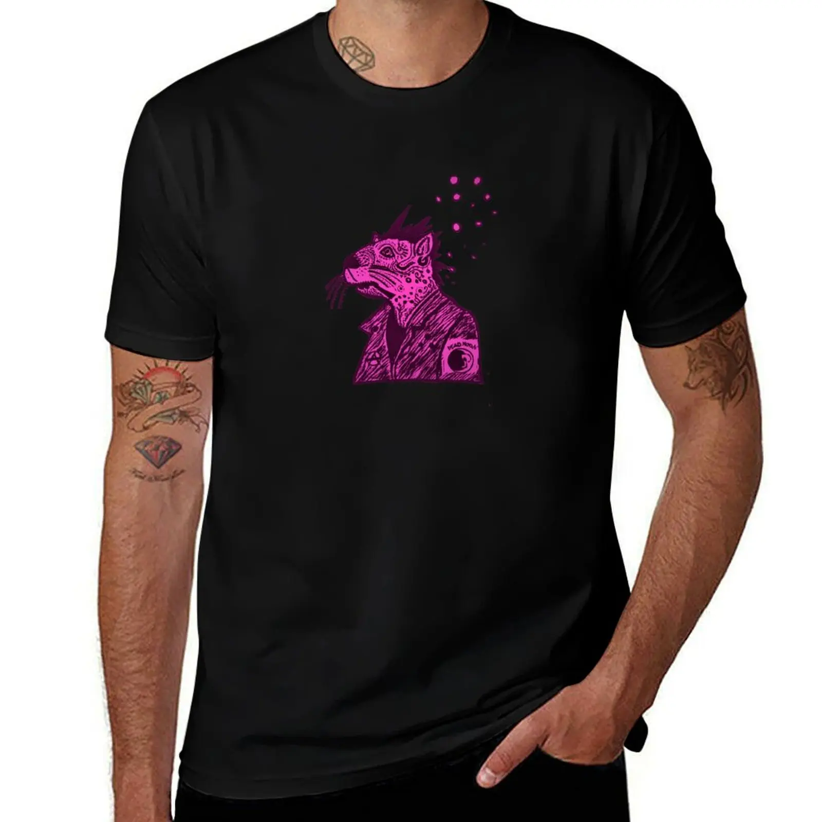 

Smoking punk rat Dead Moon T-Shirt animal prinfor boys Clothing funny gifts Man t-shirt outfits for men