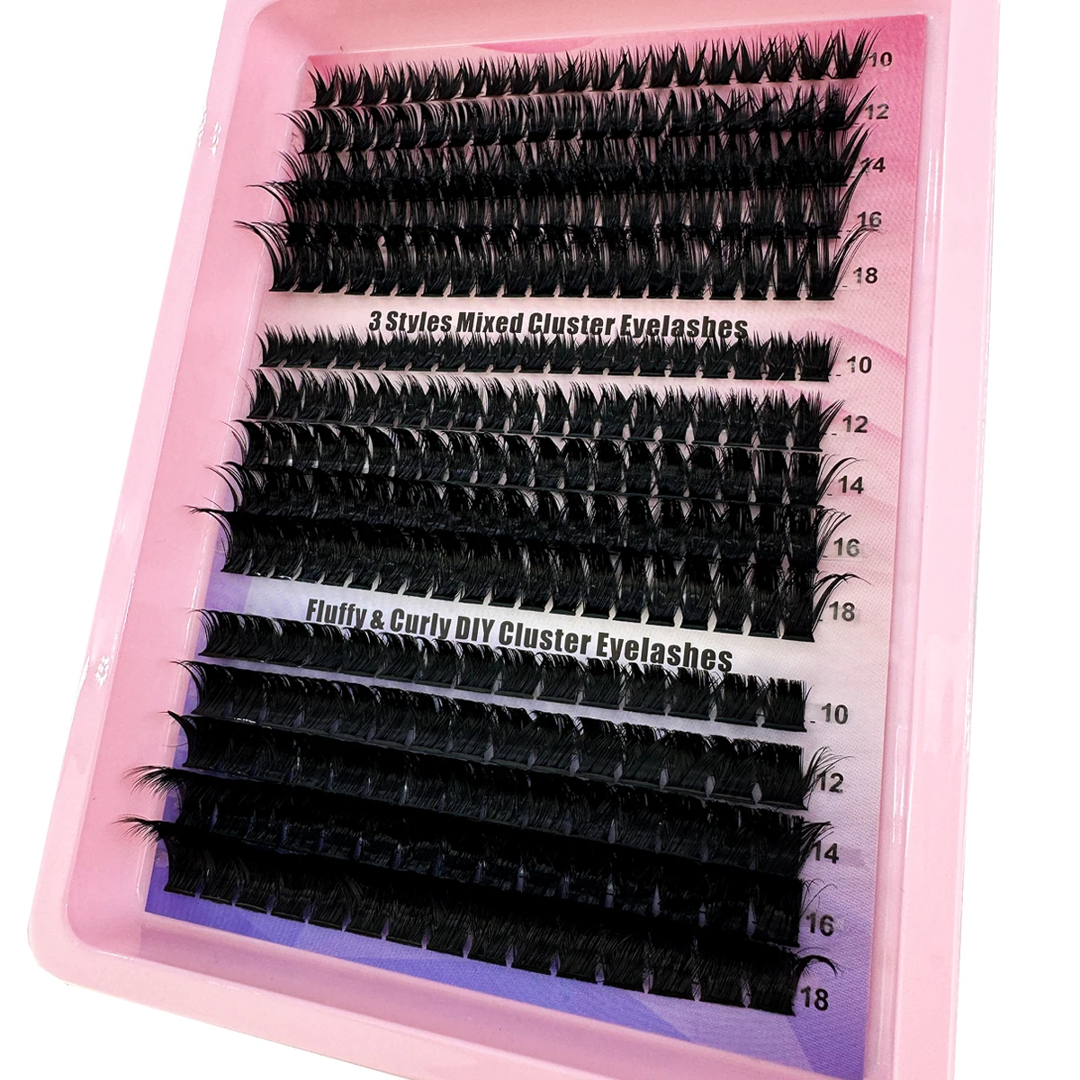 New 14 Rows 5D Fluffy Cluster Lashes 60D/80D/180D Thick Eyelash D/DD Curl 10-18mm Mix Individual Lashes DIY Lash Extensions