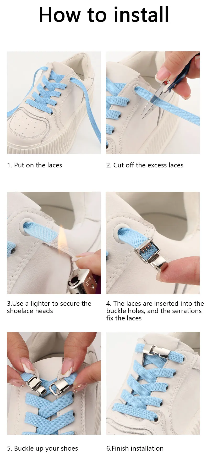 Shoelaces for Sneakers Elastic Flat Shoe Laces Metal Lock Without Ties Shoelace Precision Mesh Weaving Lazy No Tie Shoes Lace