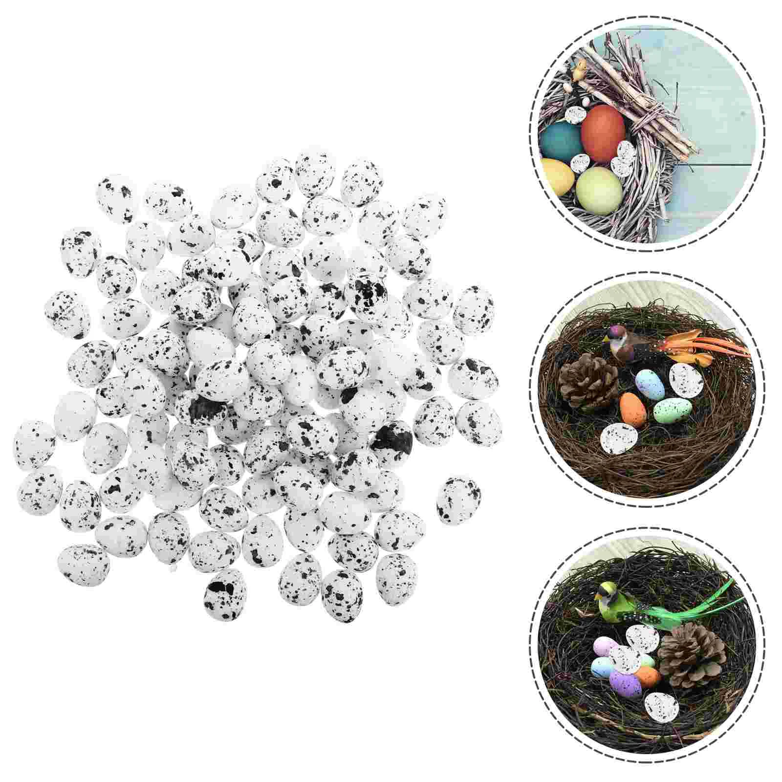 100 Pcs Cool Dispenser Foam Bird Egg Decoration Simulation Easter Eggs Graffiti Quails