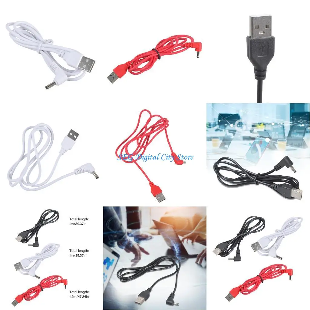 

U75B Angled 3.5mm Power Cord USB Male To Drum For Dense Installations Telecommute Electronics