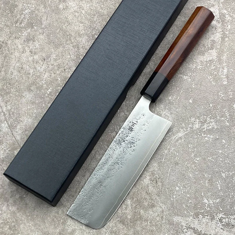S/S No. 3 Silver Steel Clad Steel Blade Nakiri Knife Japanese Chefs Kitchen Vegetable Chopping Meat Slicing Fruit Peeling Knives
