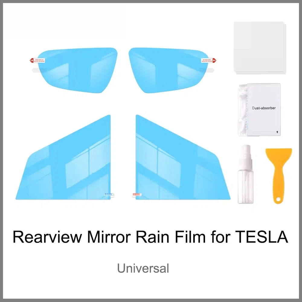 For Tesla Model 3 Y Rearview Mirror Rainproof Film Anti Fog Front Window Rain Film High Beam Glare Nano Film Protective Stickers