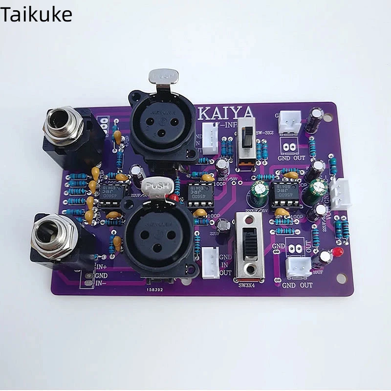 Dual Channel Stereo Balanced Input Gain BTL Bridge Fever Amplifier Front-end Effect Amplification Input Board