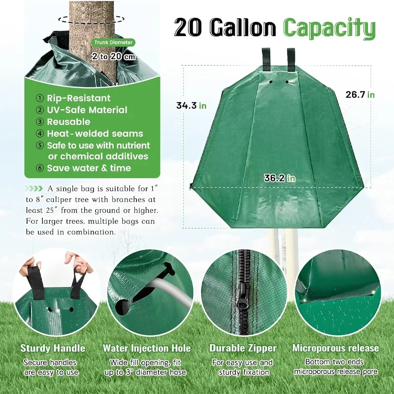 Durable GardenTree Bag 20 Gallon Watering Bag Reusable Slow Release Tree Bag Pvc Irrigation Drip Bag Ideal For Seasonal Care